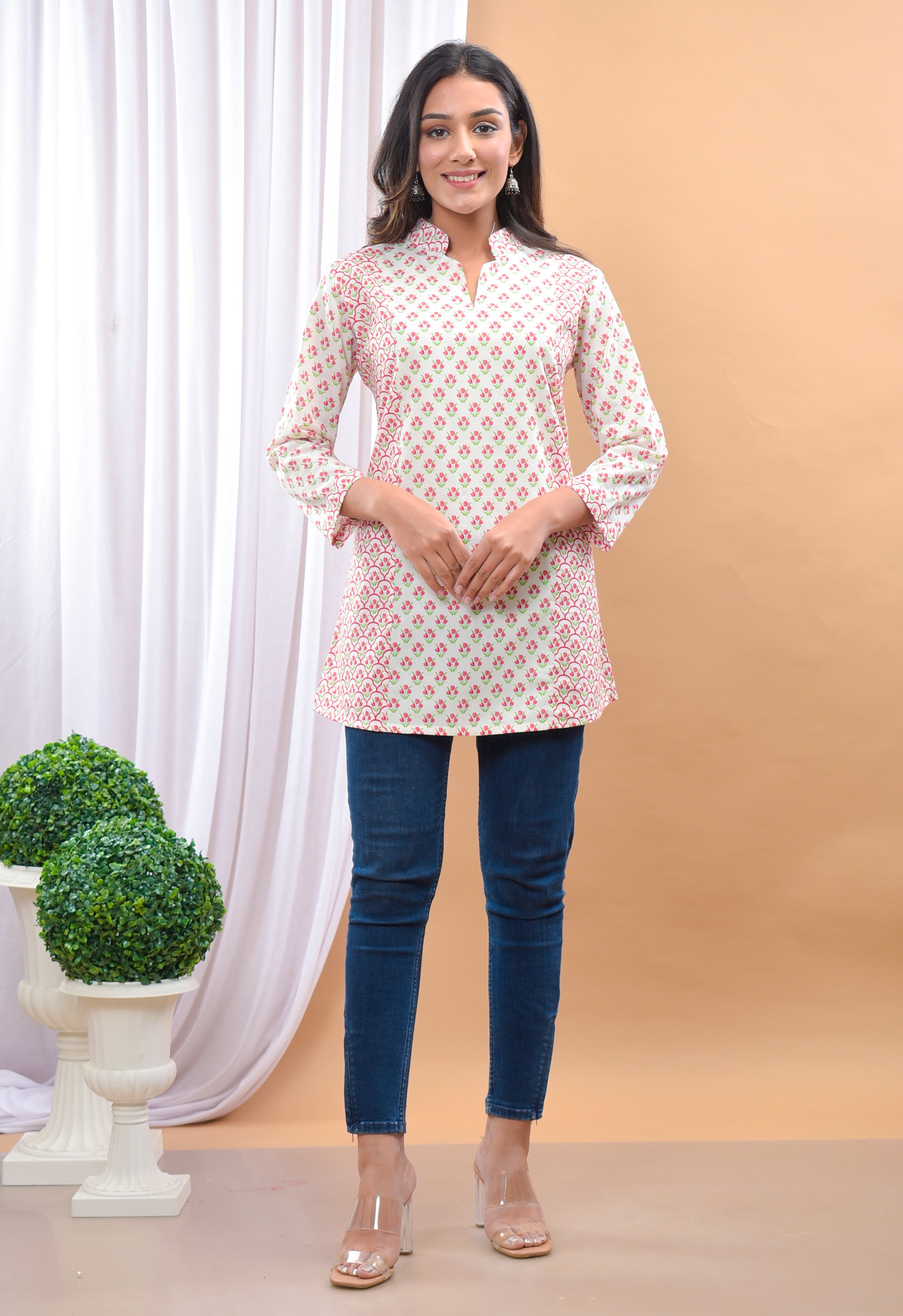 Peony Tulip Cotton Short Kurti