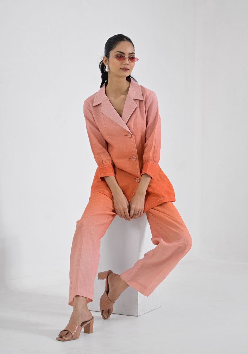 Breeze Orange Ombre Co-ord Set-2pcs