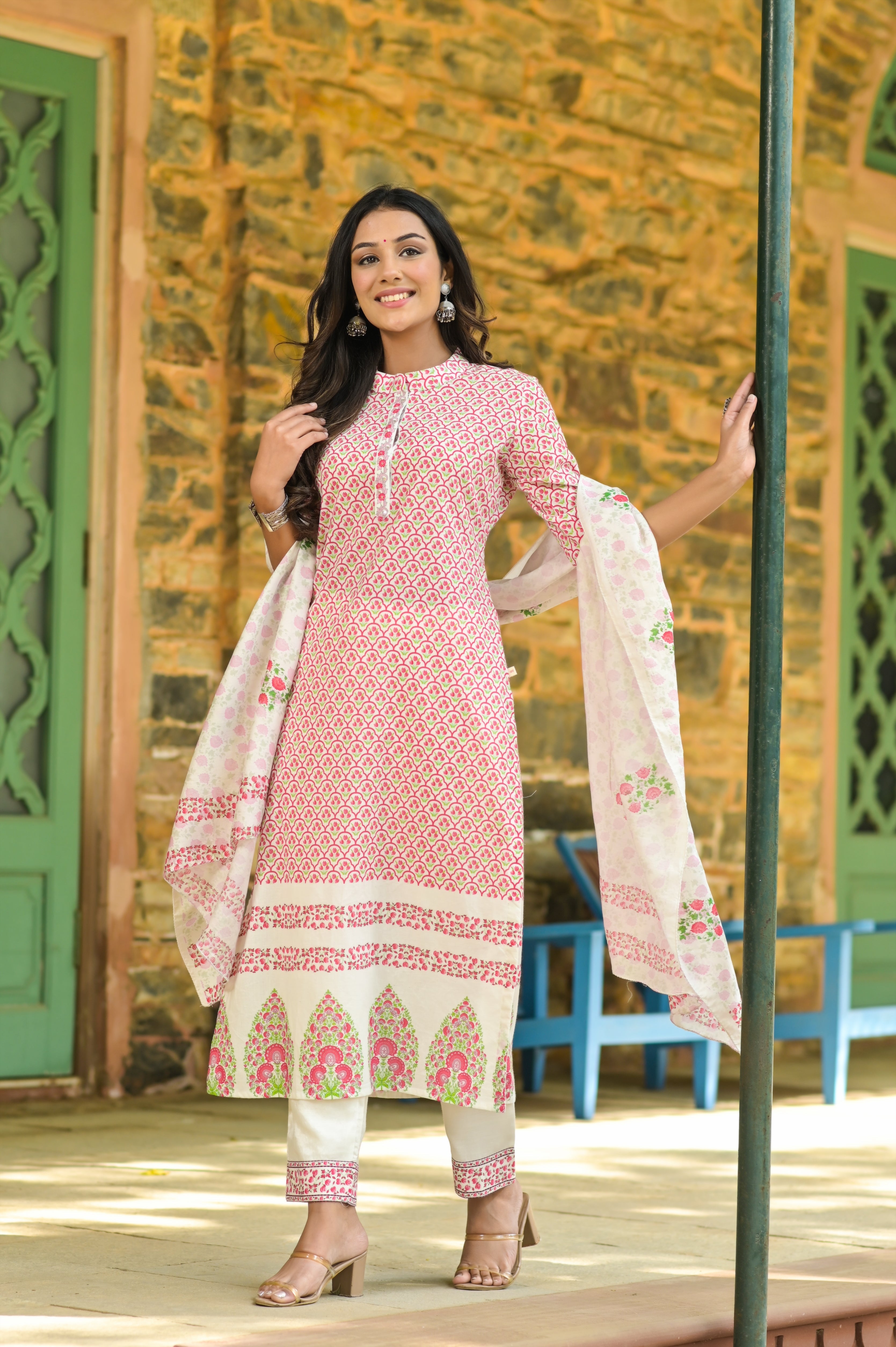 Jharokha Placement Kurta Set-2pcs