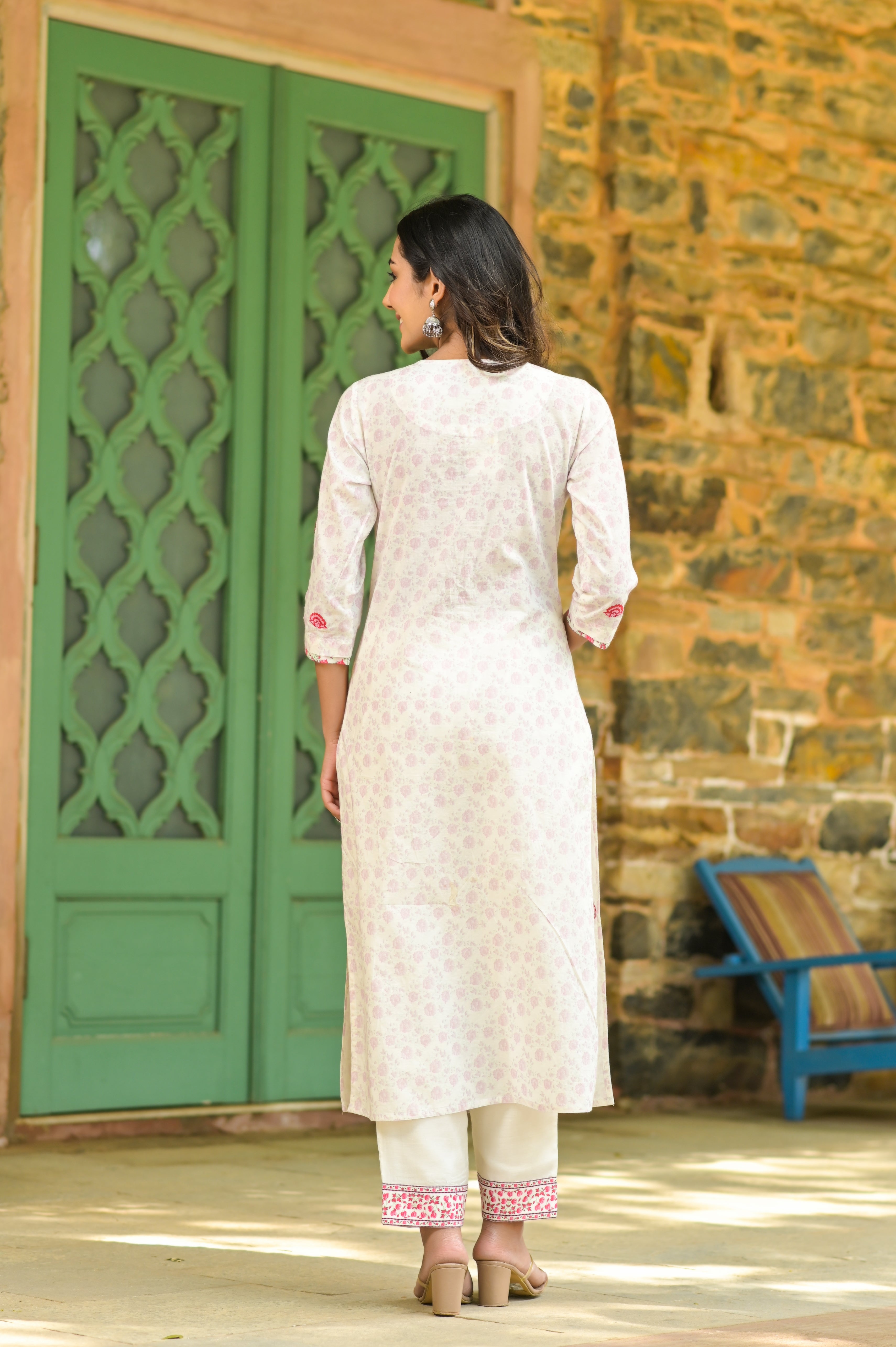 Embroidered Mughal Kurta Set-3pcs