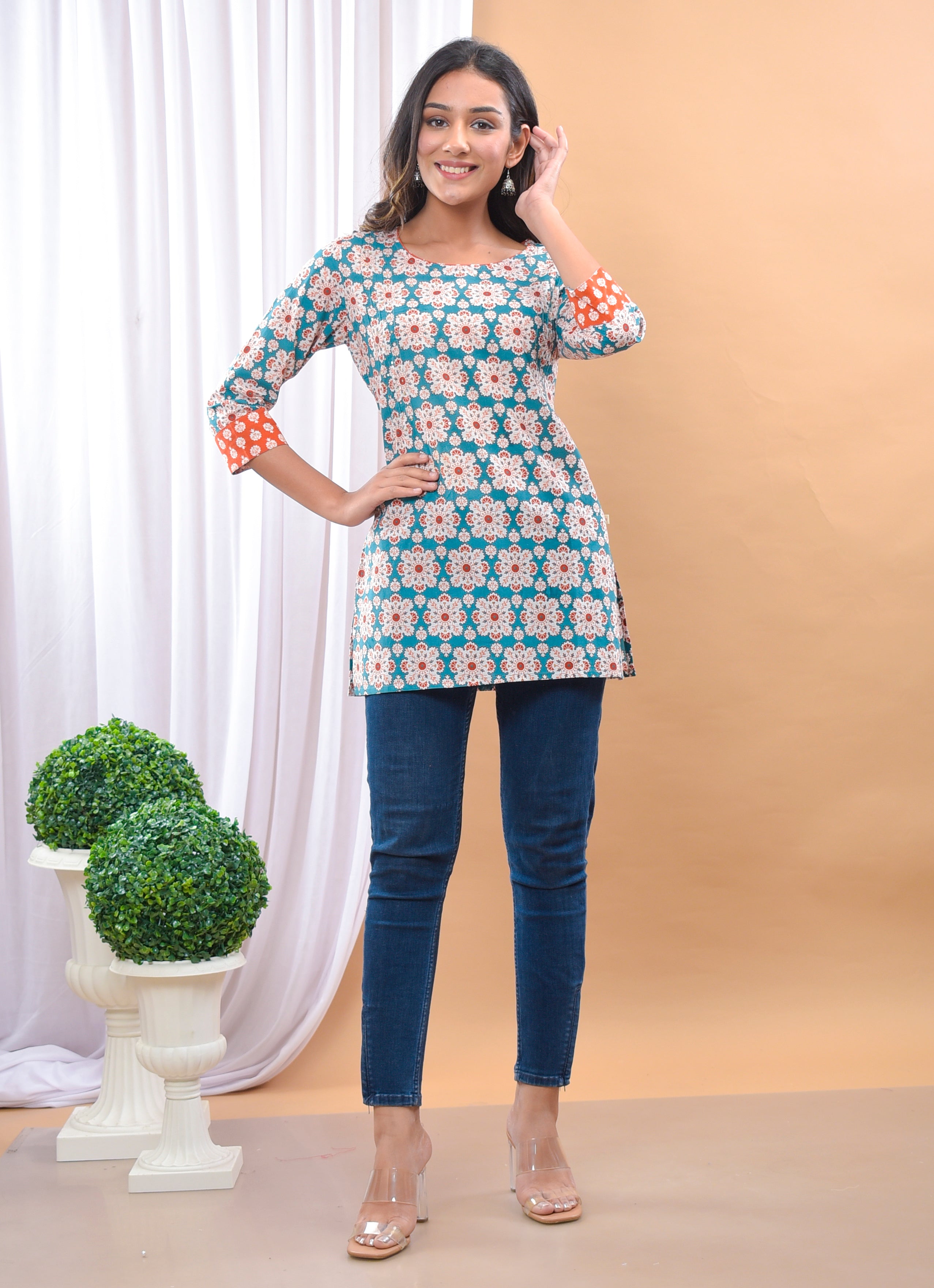 Blue Jaal Kurti