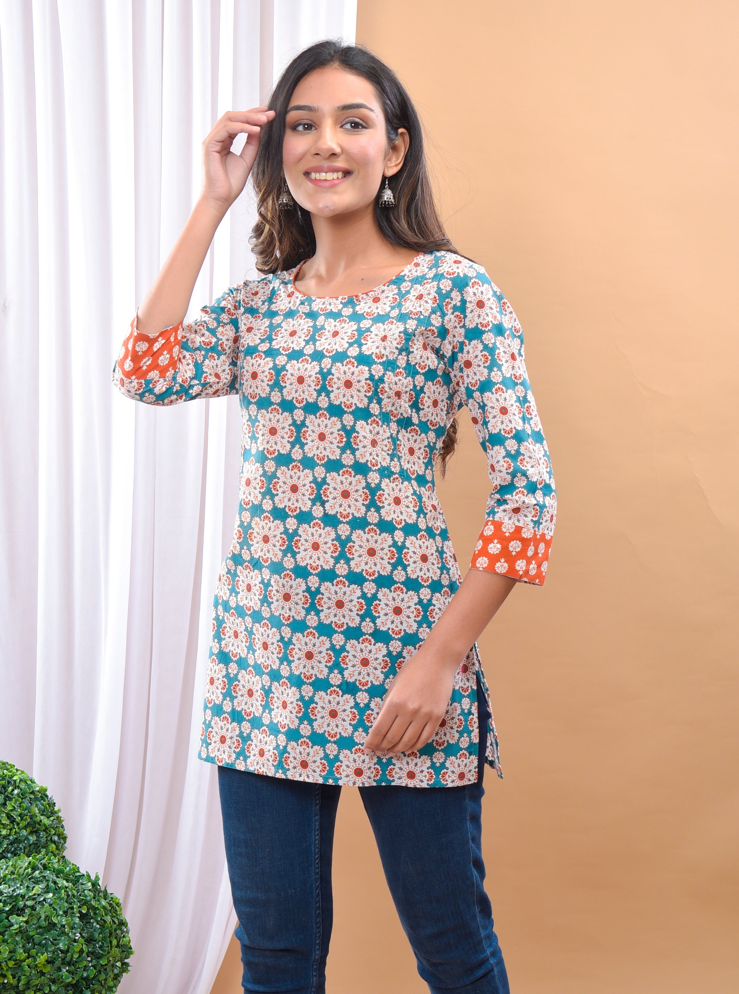 Blue Jaal Kurti