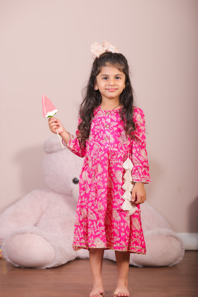 Ajrak kids frock