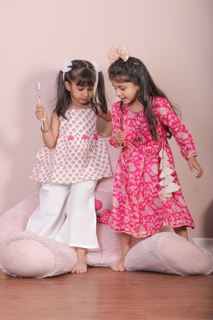 Ajrak kids frock