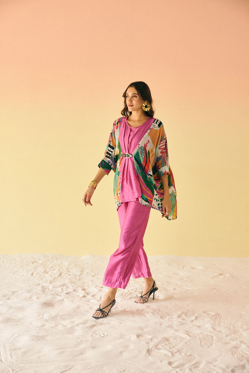 BELTED KAFTAN COORDSET WITH PANTS