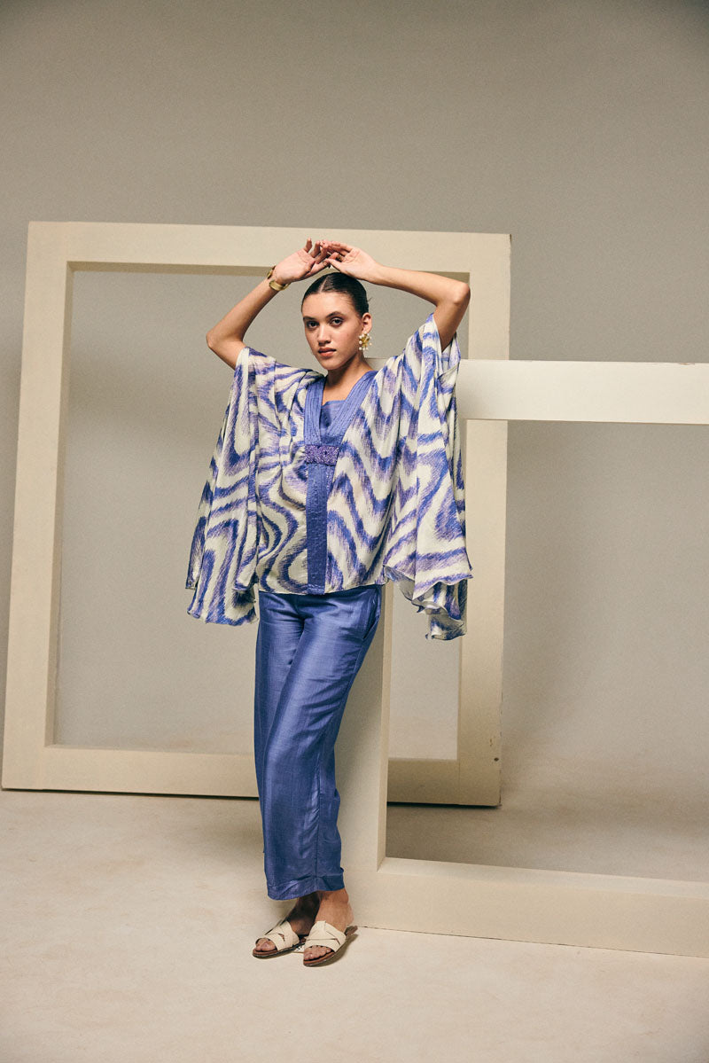 CHEVRON KAFTAN WITH BUSTIER & PANTS