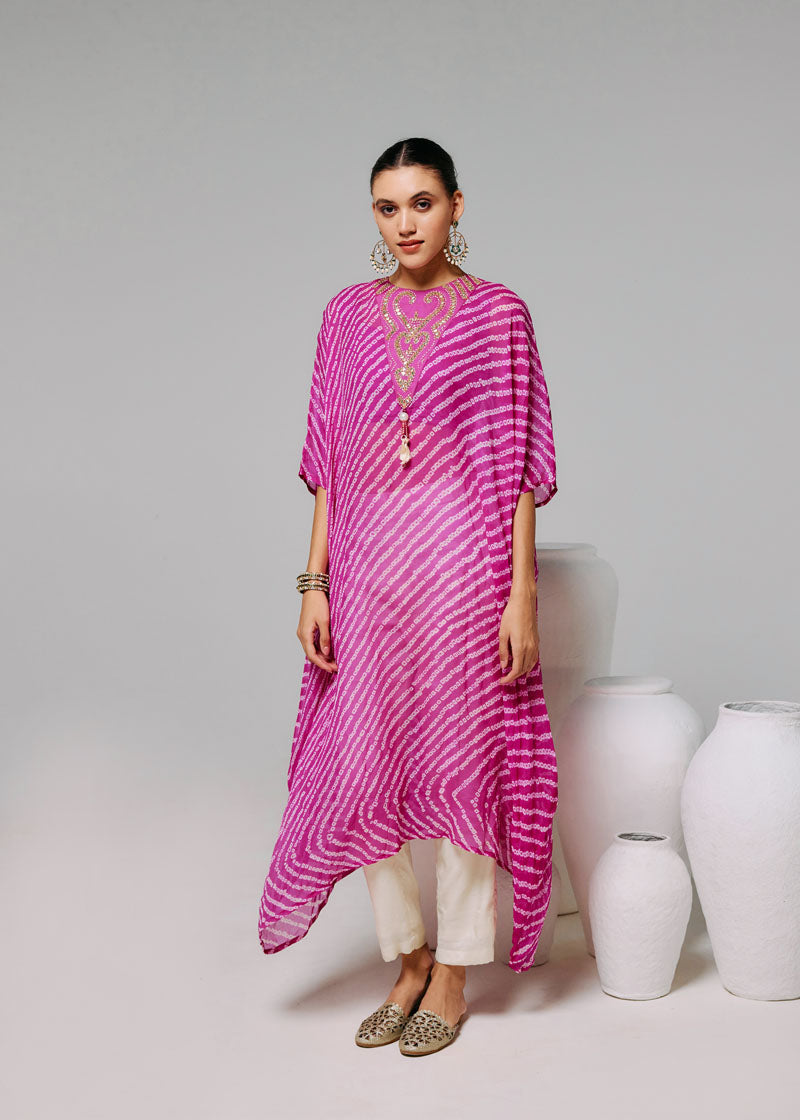 PINK EMBELLISHED KAFTAN SET